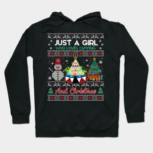 Just a girl who loves camping and christmas Hoodie